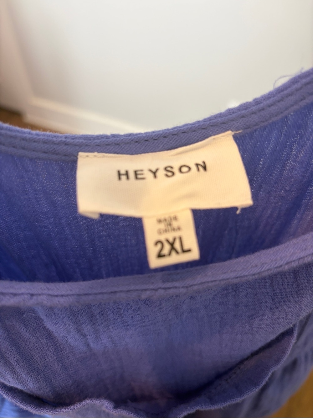 Lightweight Periwinkle Blue Cotton Gauze Jumpsuit - Picture 9 of 9